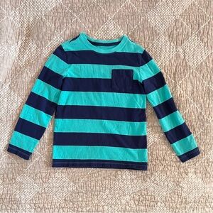 Lands’ End Shirt Kids Small (8) Striped Long Sleeve Jersey
